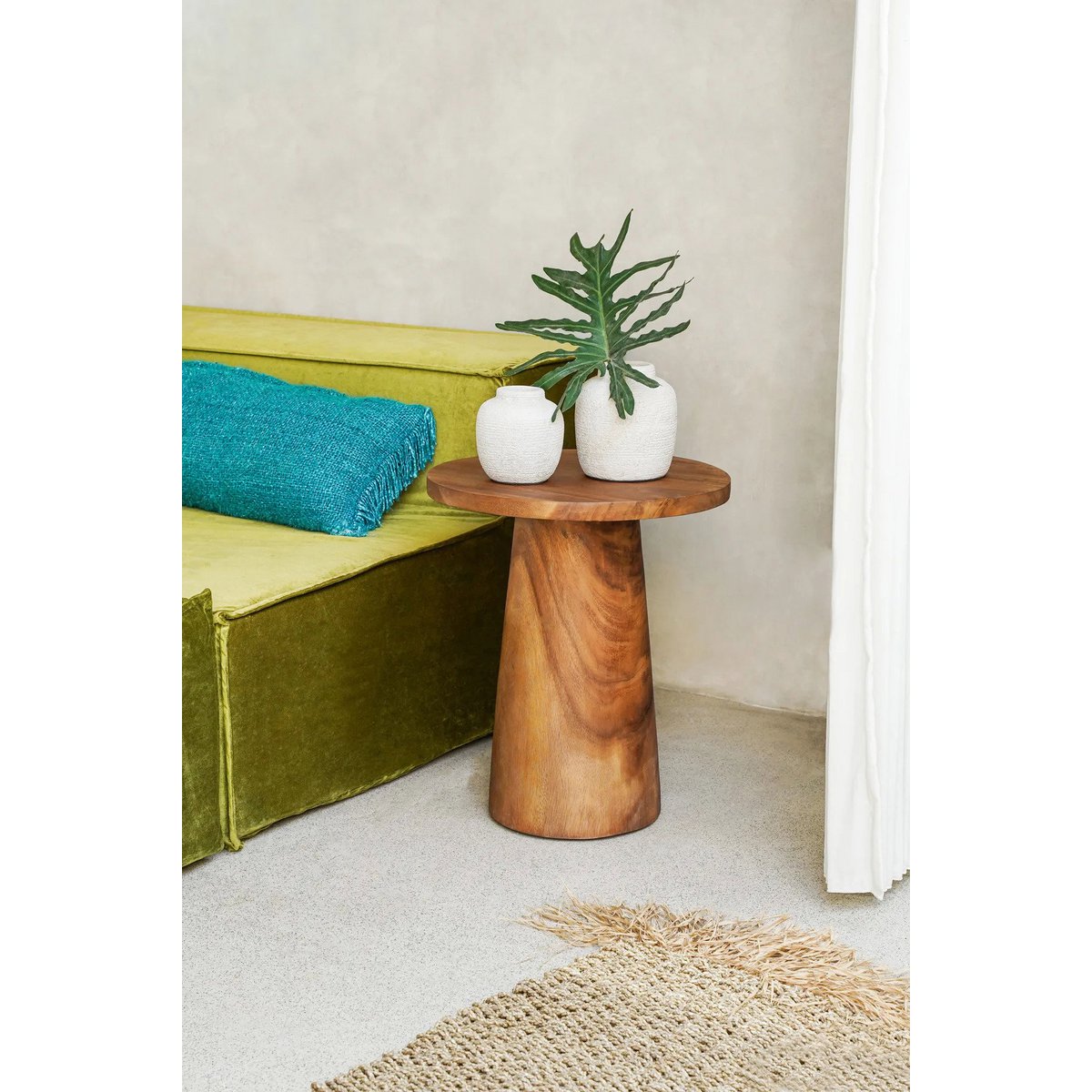 The Timber Conic Side Table - Natural - 50 - LUXONAS HOME