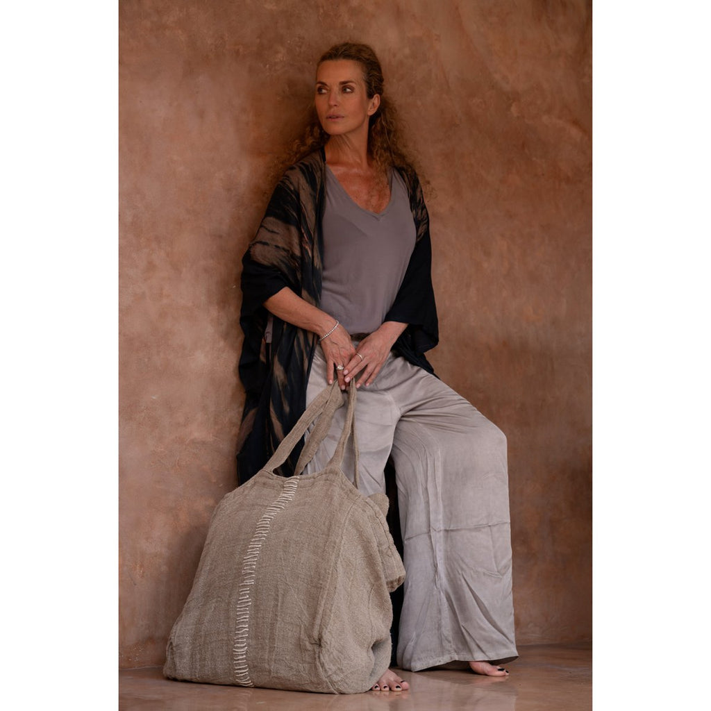The Tote - ally Linen Shopper - Natural - LUXONAS HOME