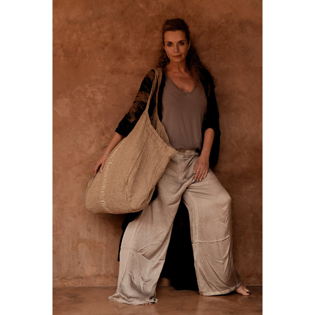 The Tote - ally Linen Shopper - Natural - LUXONAS HOME