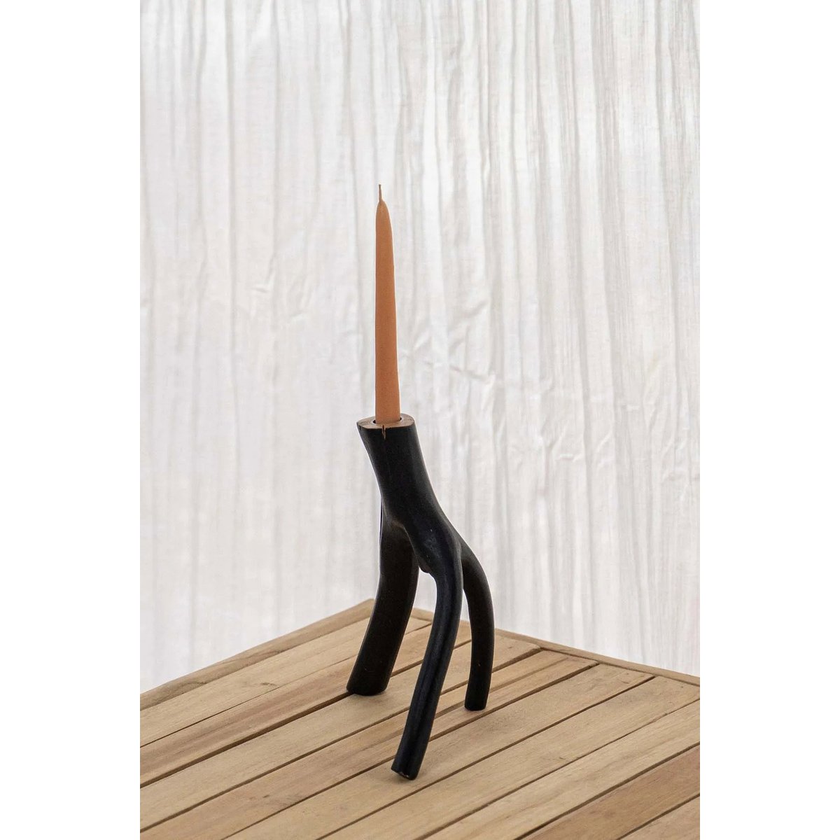The Triple Twig Candle Holder - Black - LUXONAS HOME