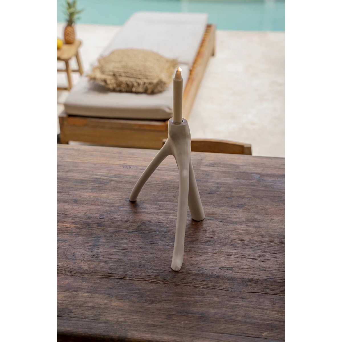 The Triple Twig Candle Holder - White - LUXONAS HOME