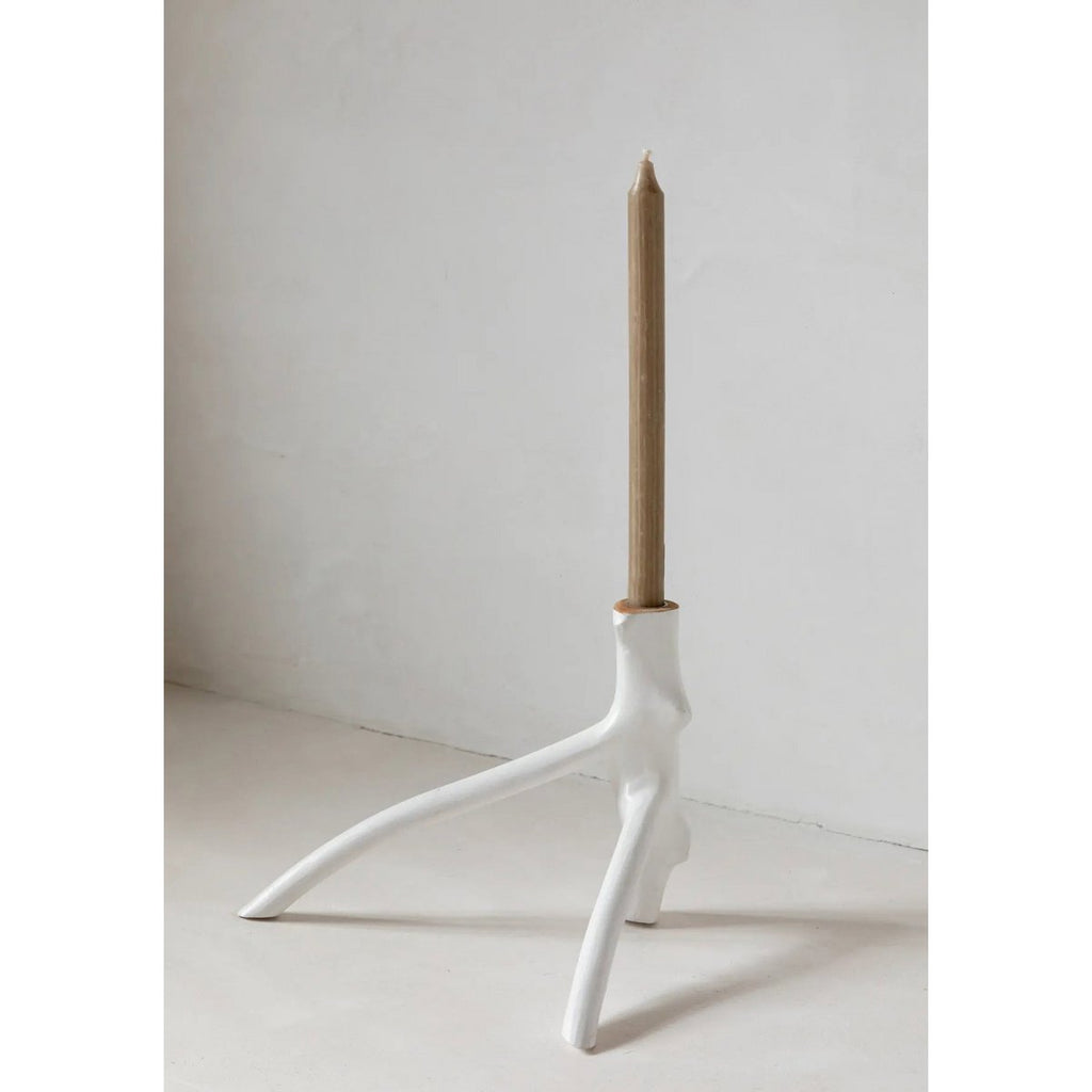 The Triple Twig Candle Holder - White - LUXONAS HOME
