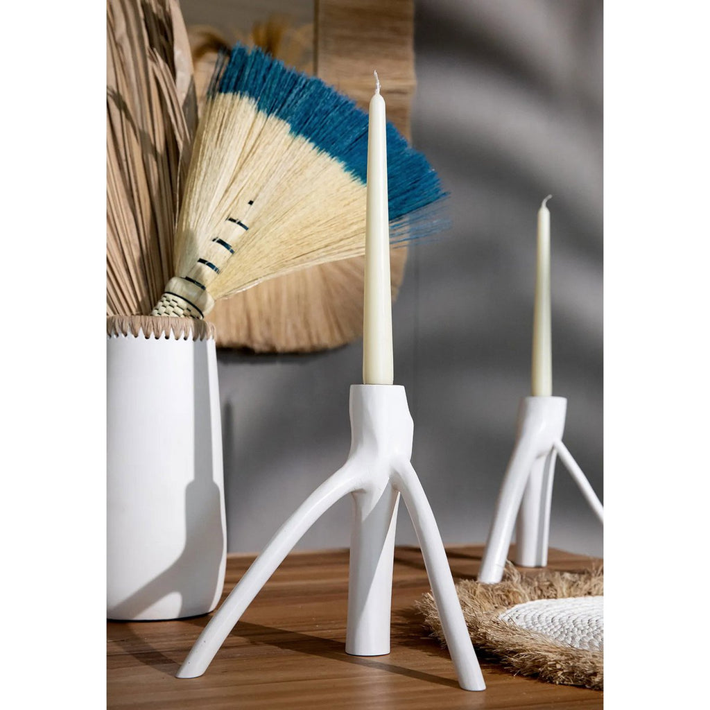 The Triple Twig Candle Holder - White - LUXONAS HOME