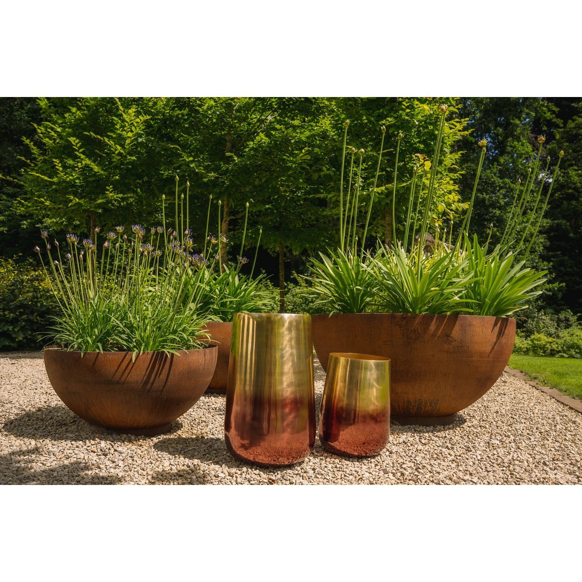 The Two Tone Brass Planter - Brass - XL - LUXONAS HOME