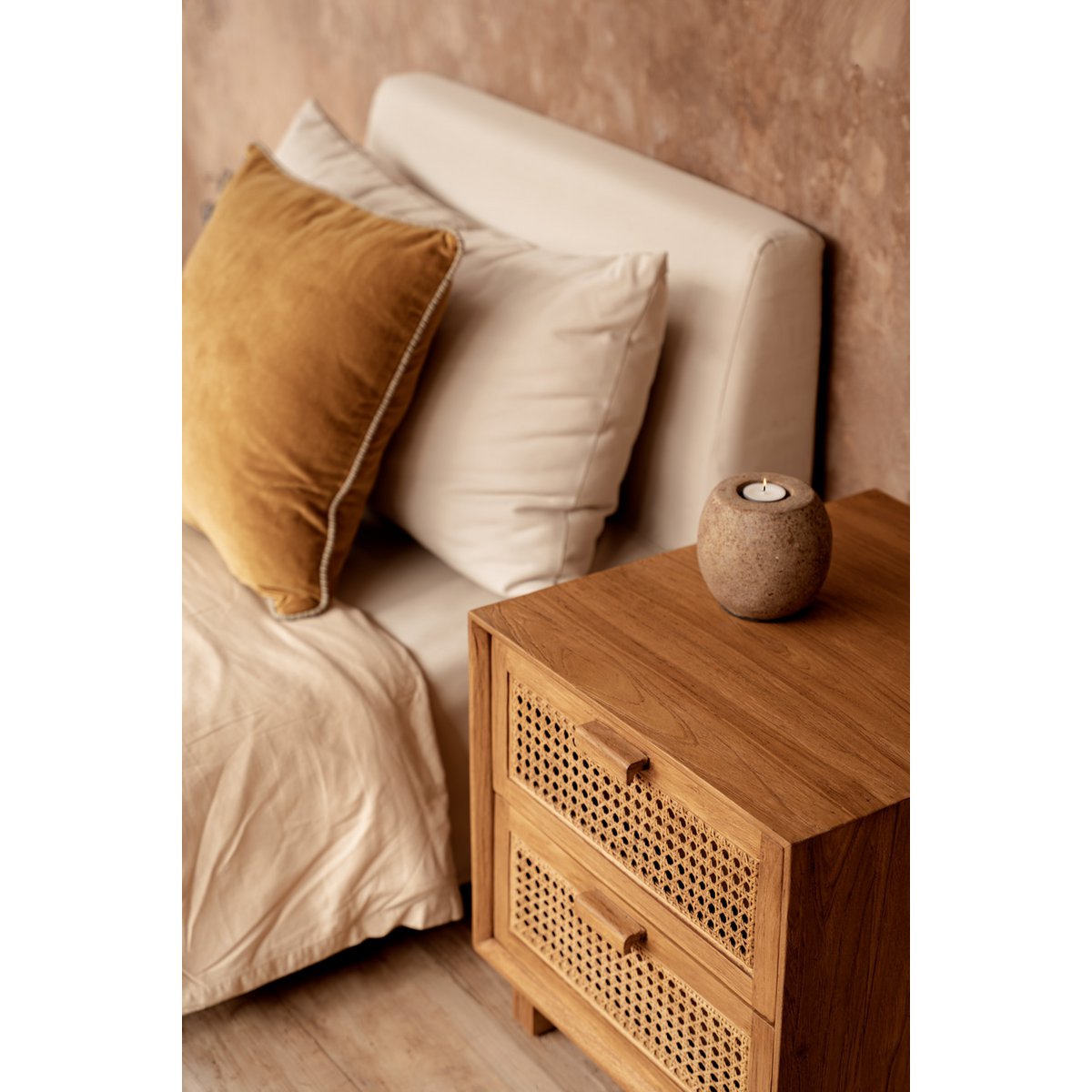 The Velvet Crush Cushion Cover - Mustard - 50x50 - LUXONAS HOME