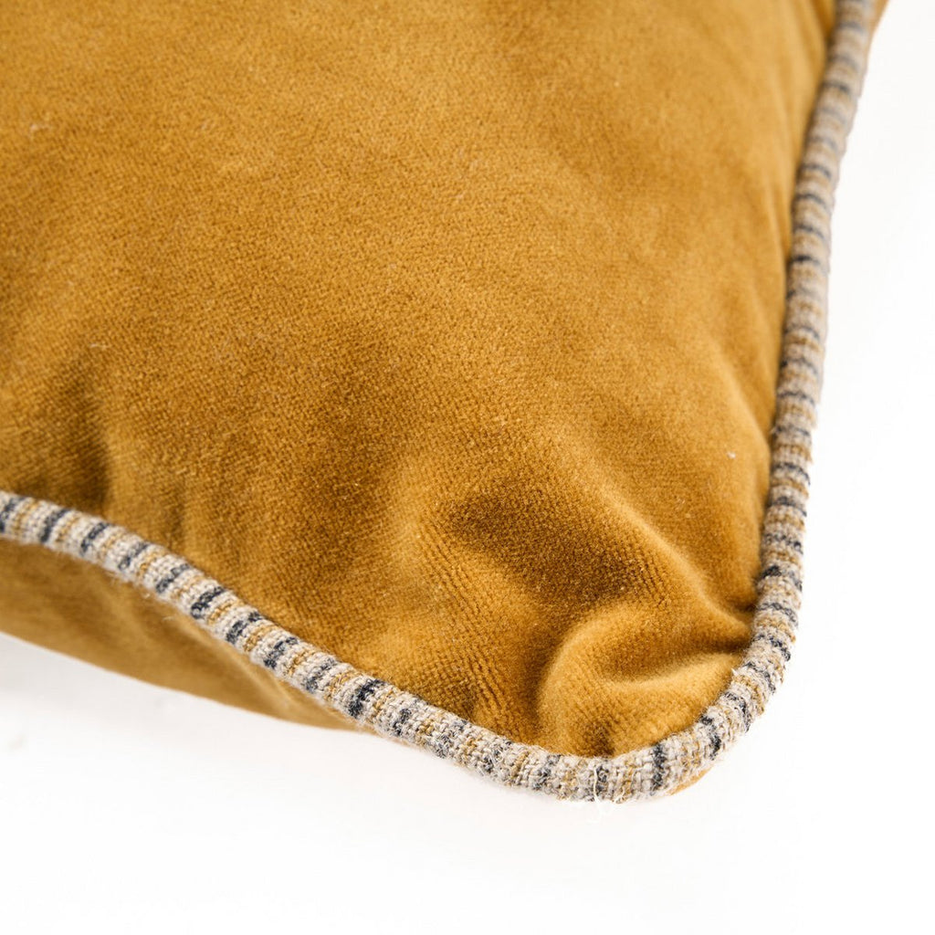 The Velvet Crush Cushion Cover - Mustard - 50x50 - LUXONAS HOME