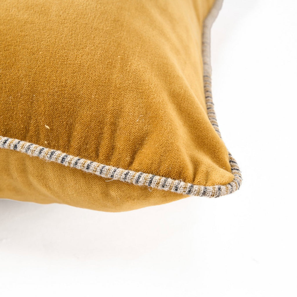 The Velvet Crush Cushion Cover - Mustard - 50x50 - LUXONAS HOME