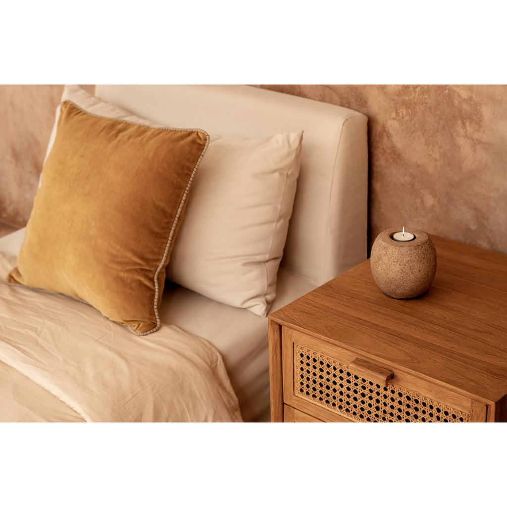 The Velvet Crush Cushion Cover - Mustard - 50x50 - LUXONAS HOME