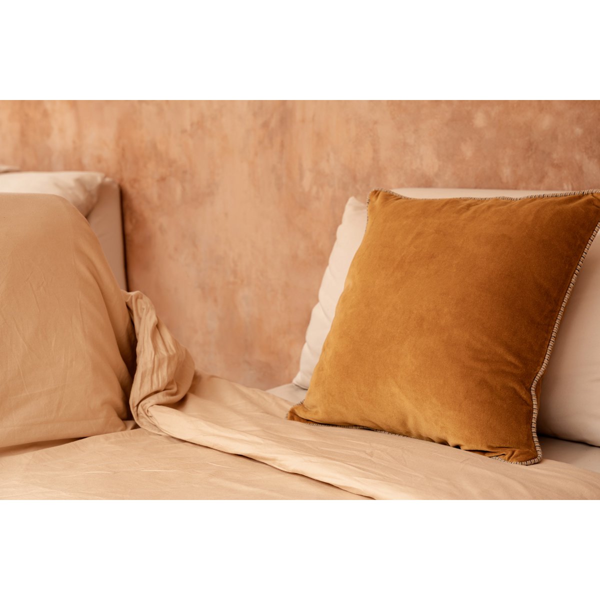 The Velvet Crush Cushion Cover - Mustard - 50x50 - LUXONAS HOME