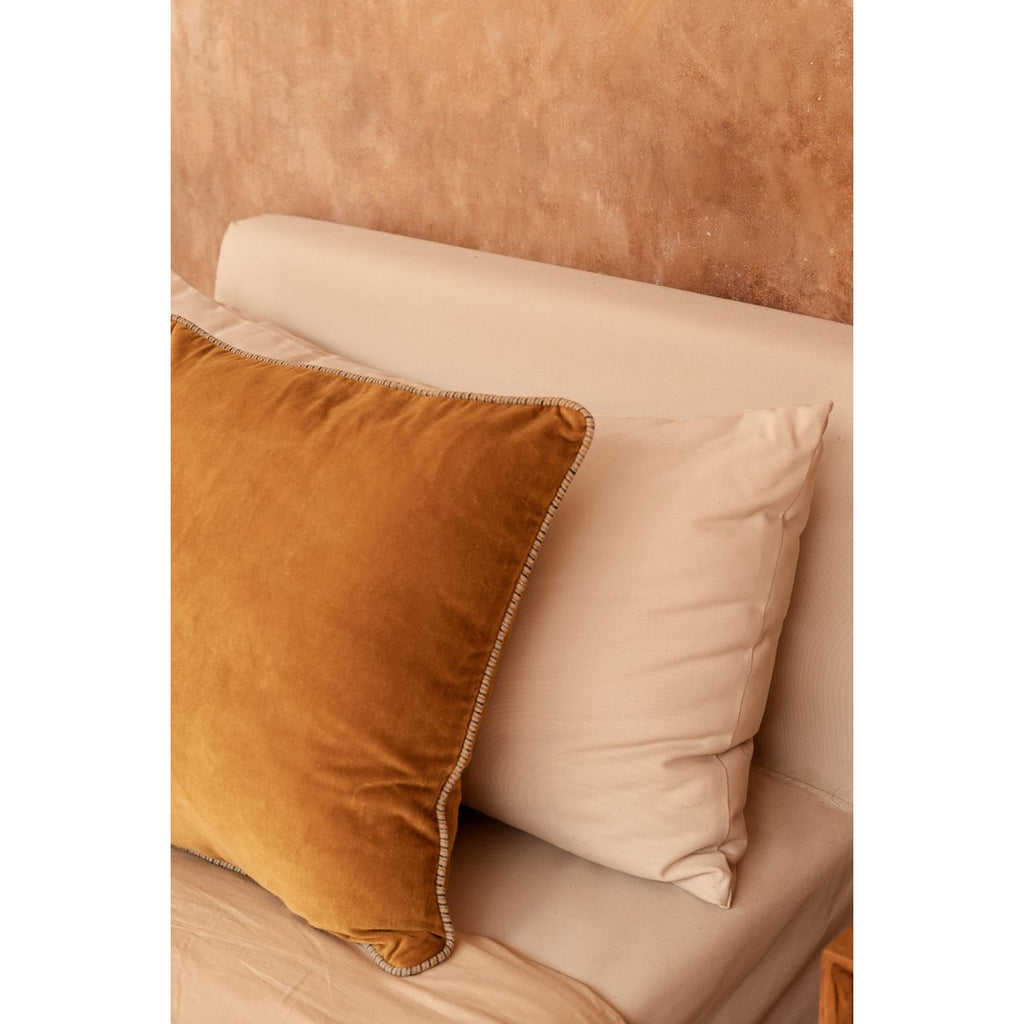 The Velvet Crush Cushion Cover - Mustard - 50x50 - LUXONAS HOME