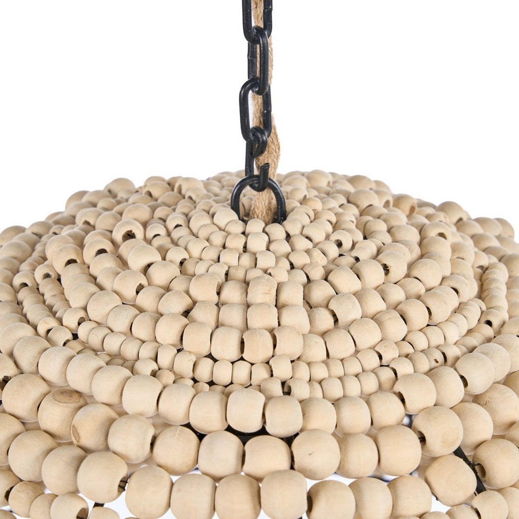 The Wooden Bead Dome Pendant - Natural - LUXONAS HOME