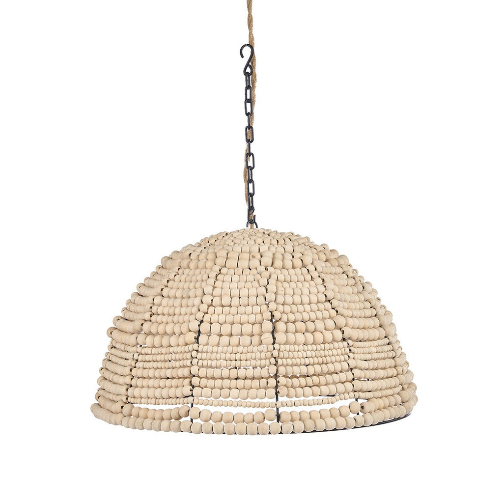 The Wooden Bead Dome Pendant - Natural - LUXONAS HOME