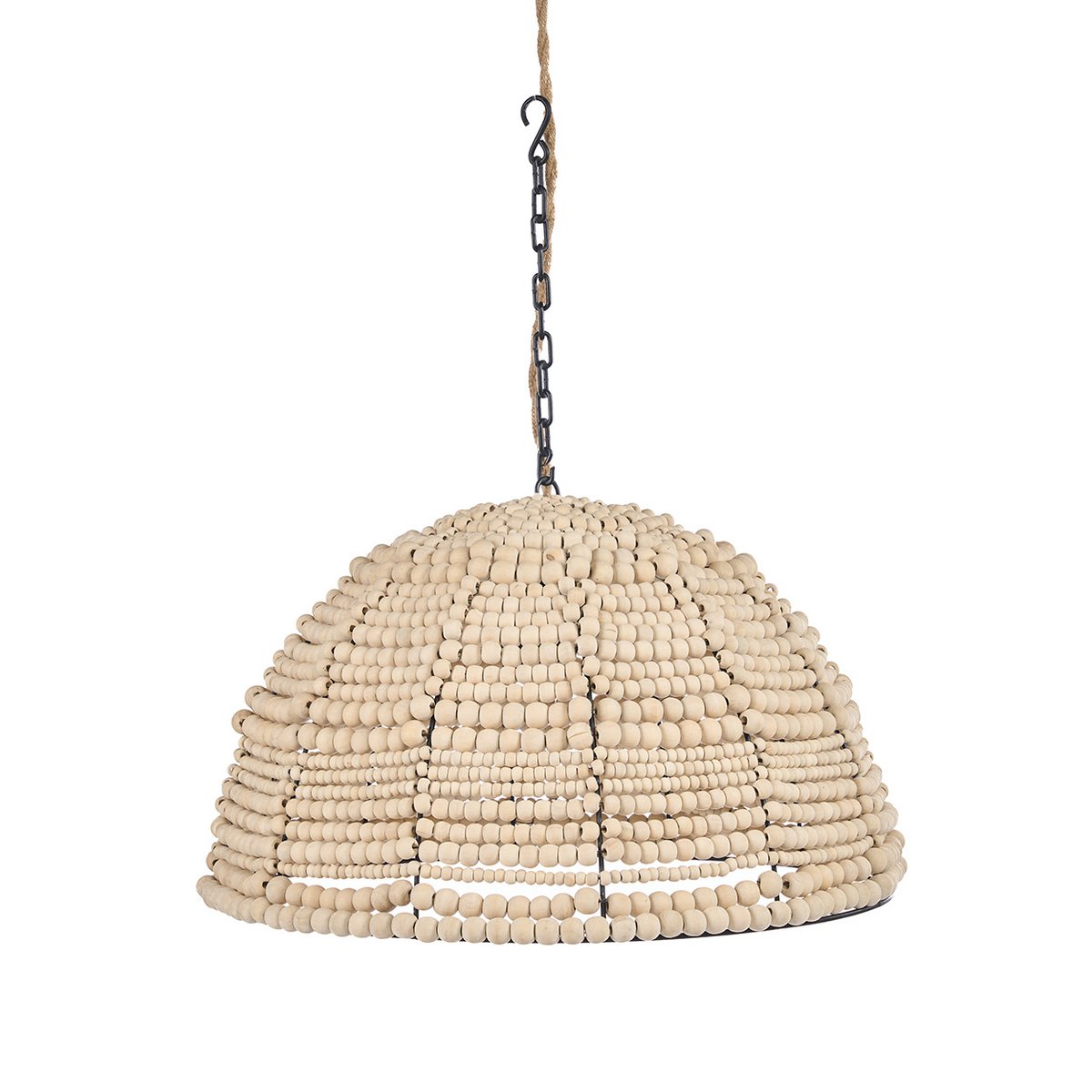 The Wooden Bead Dome Pendant - Natural - LUXONAS HOME