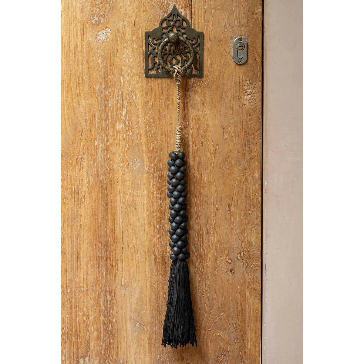 The Wooden Beads with Cotton Tassel - Black - LUXONAS HOME