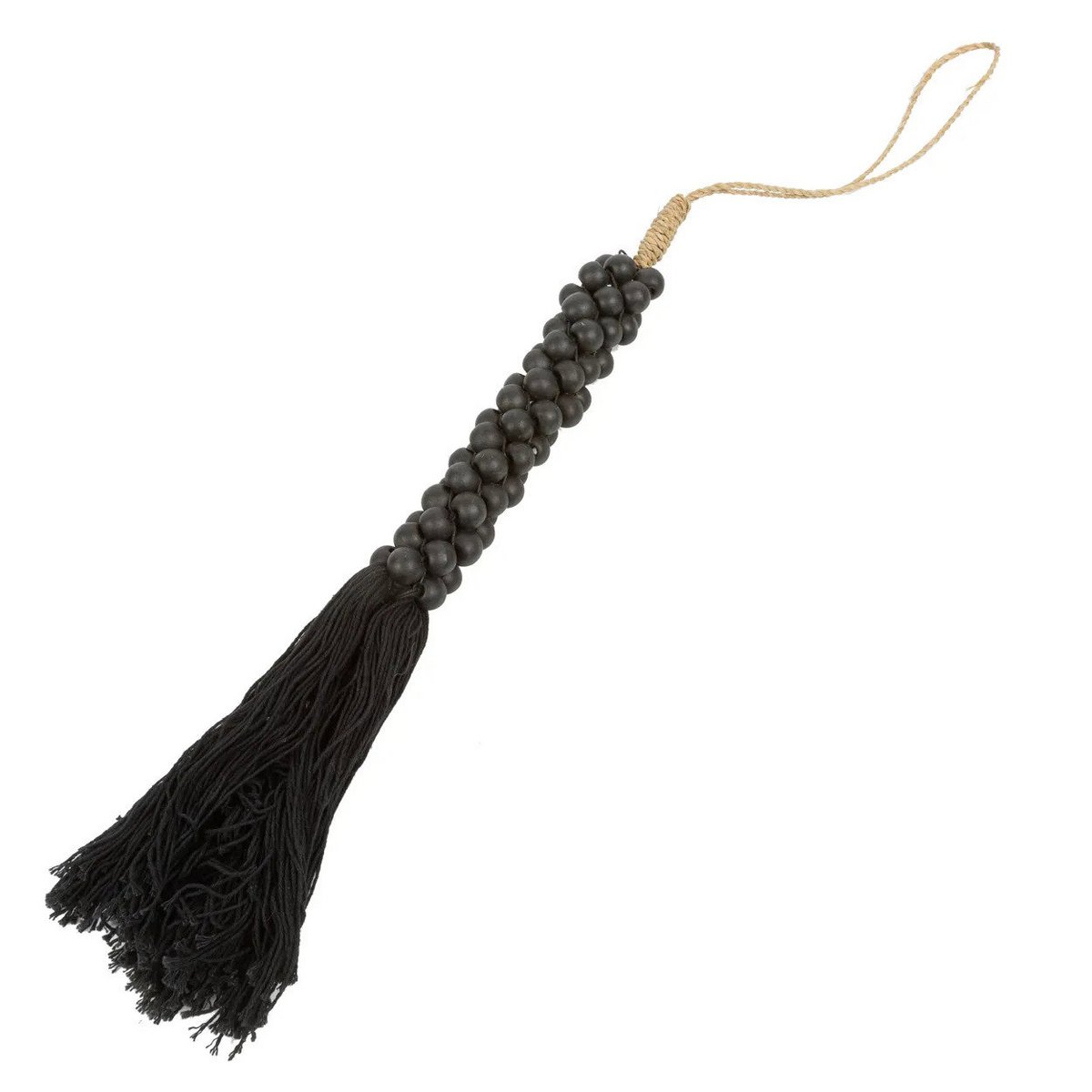 The Wooden Beads with Cotton Tassel - Black - LUXONAS HOME