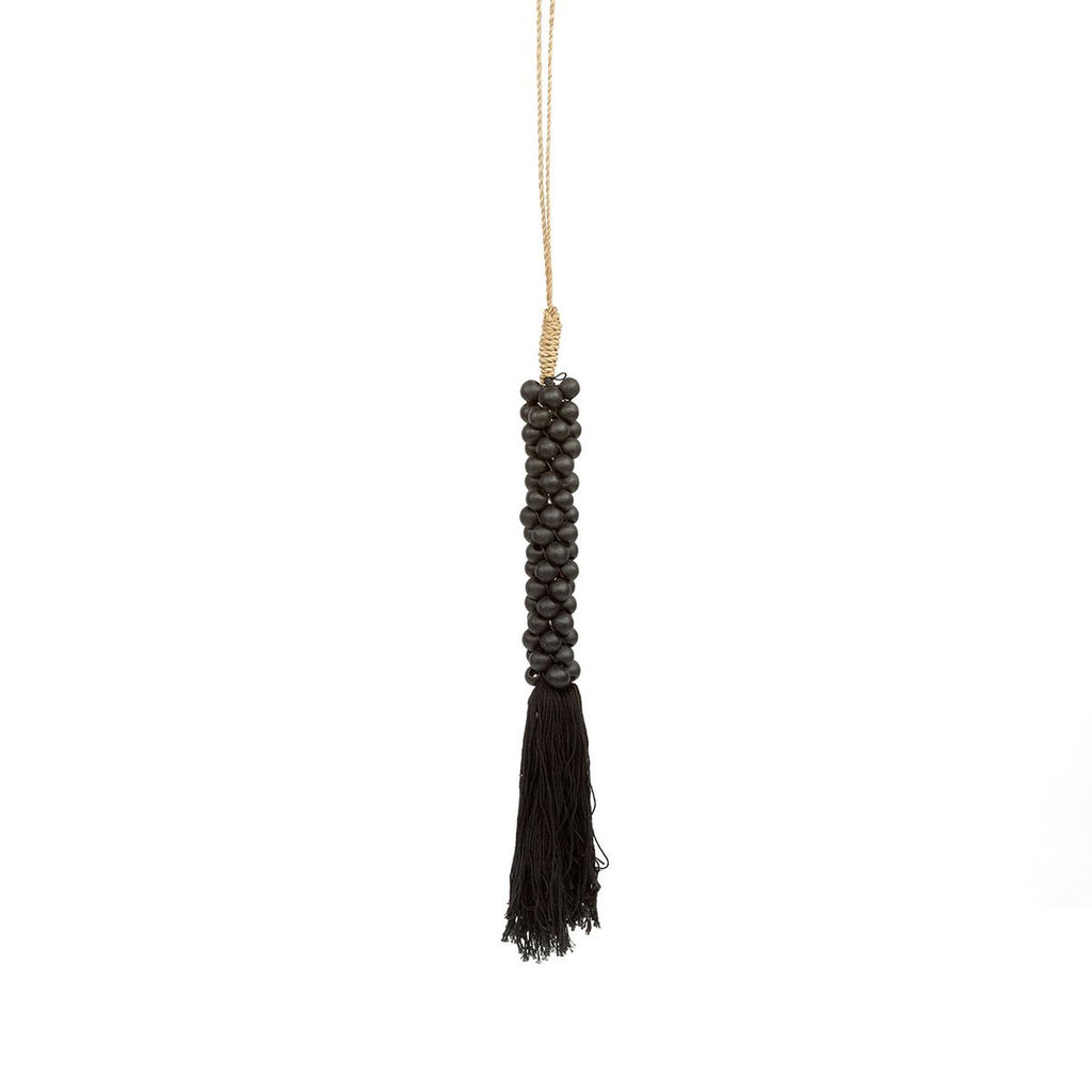 The Wooden Beads with Cotton Tassel - Black - LUXONAS HOME