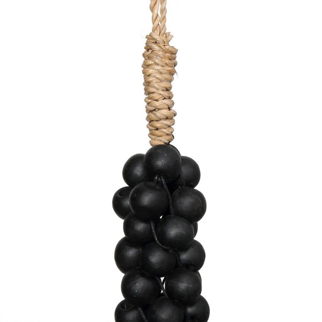 The Wooden Beads with Cotton Tassel - Black - LUXONAS HOME