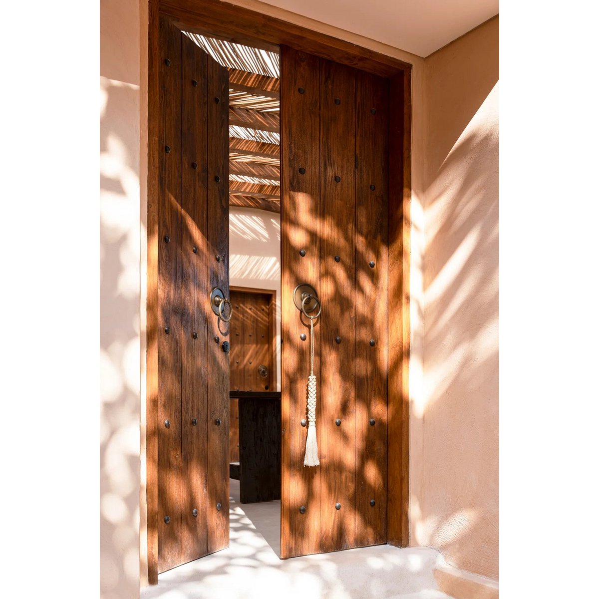 The Wooden Beads with Cotton Tassel - Natural White - LUXONAS HOME