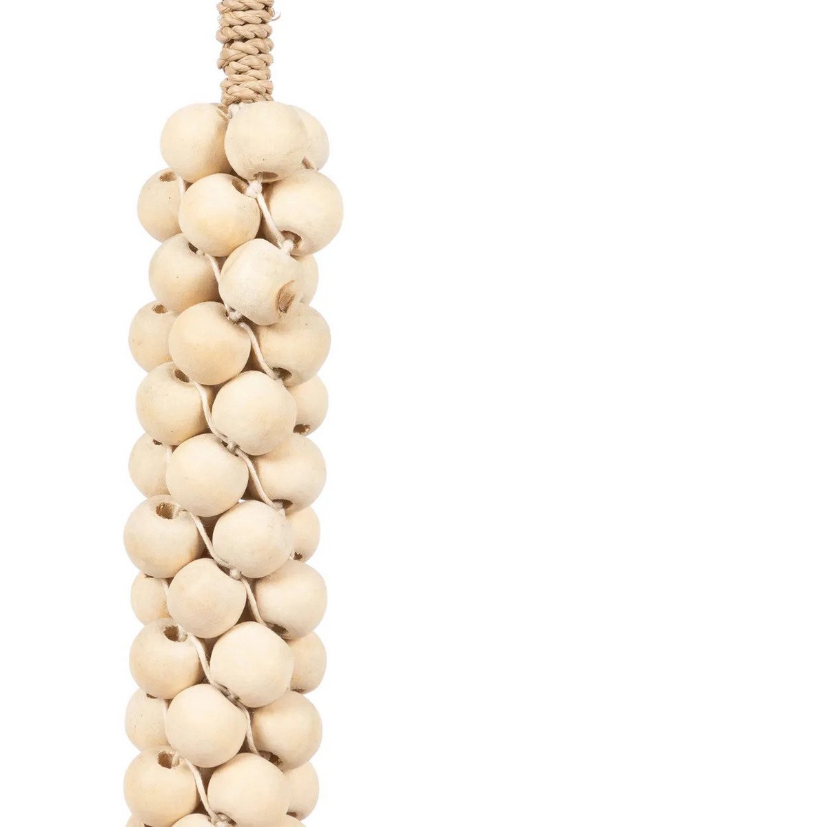 The Wooden Beads with Cotton Tassel - Natural White - LUXONAS HOME