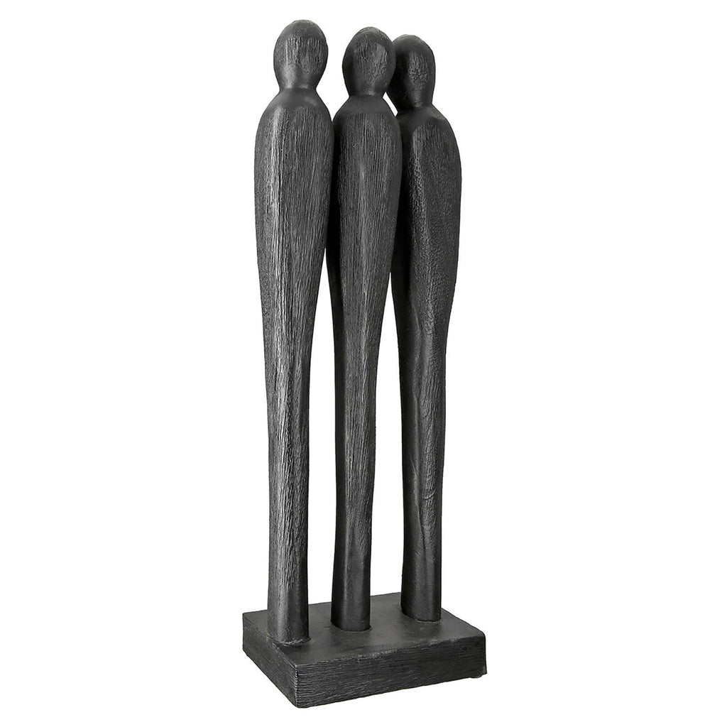 Three People Mango Wood Sculpture - LUXONAS HOME