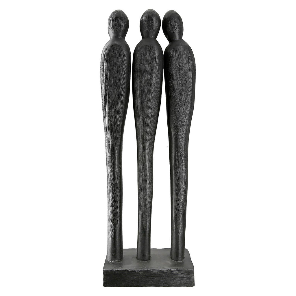 Three People Mango Wood Sculpture - LUXONAS HOME