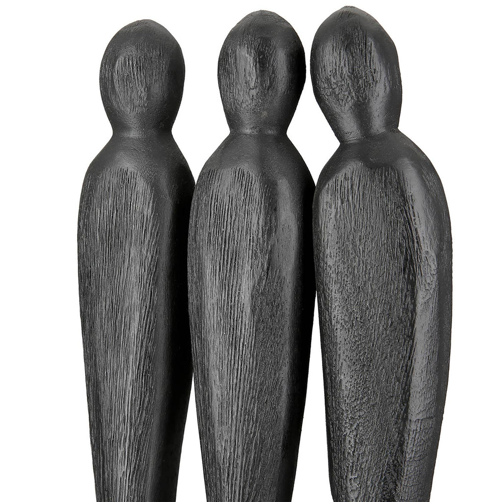Three People Mango Wood Sculpture - LUXONAS HOME