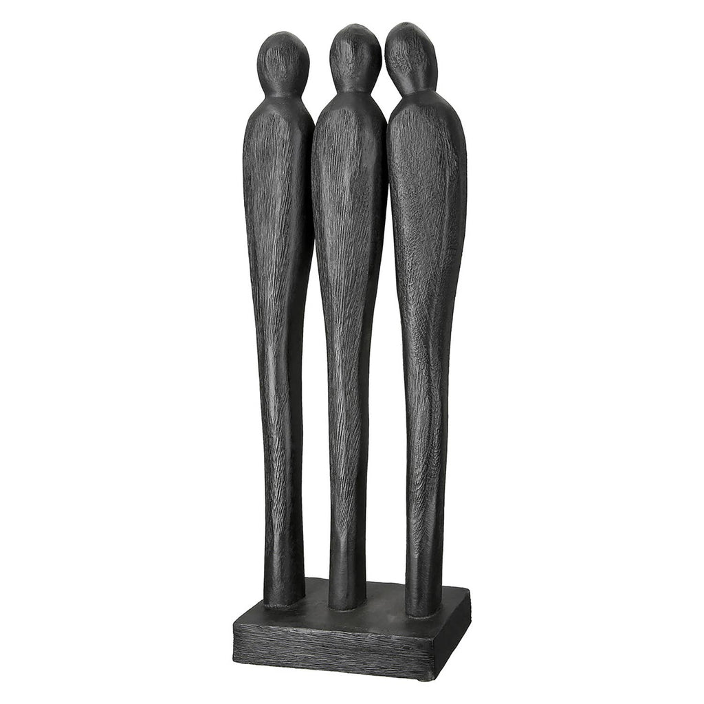 Three People Mango Wood Sculpture - LUXONAS HOME