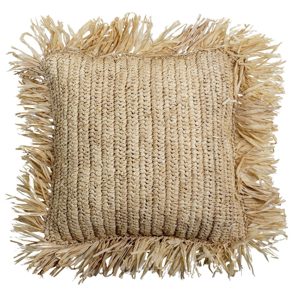 Throw Pillow with Filling | Decorative Cushion | Sofa Pillow GANDI made of Raffia - LUXONAS HOME