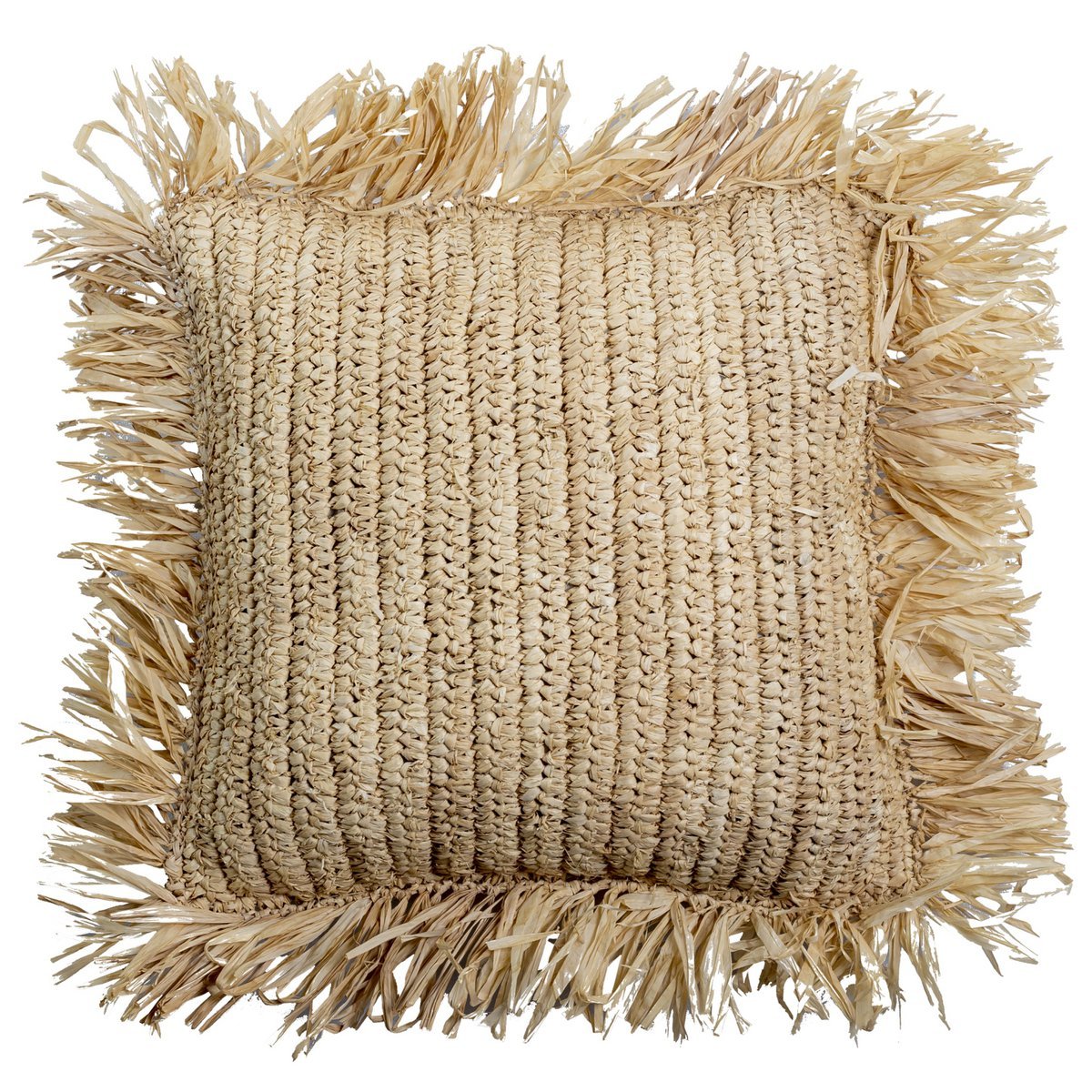 Throw Pillow with Filling | Decorative Cushion | Sofa Pillow GANDI made of Raffia - LUXONAS HOME