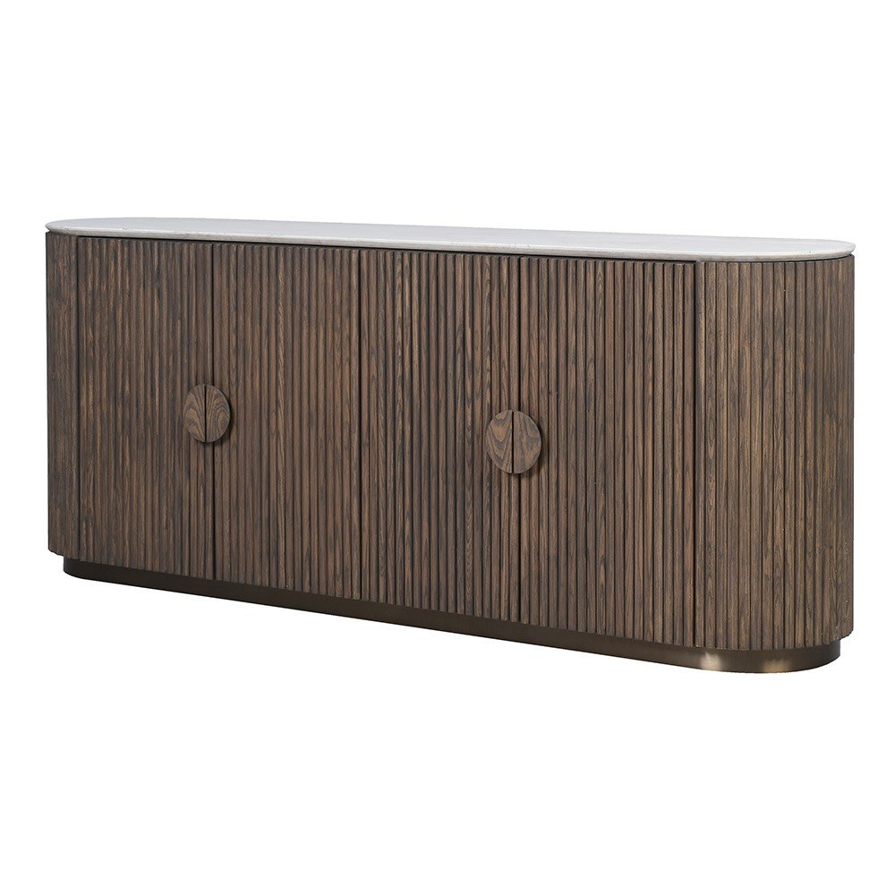 Tikal Marble Top 4 Door Sideboard - LUXONAS