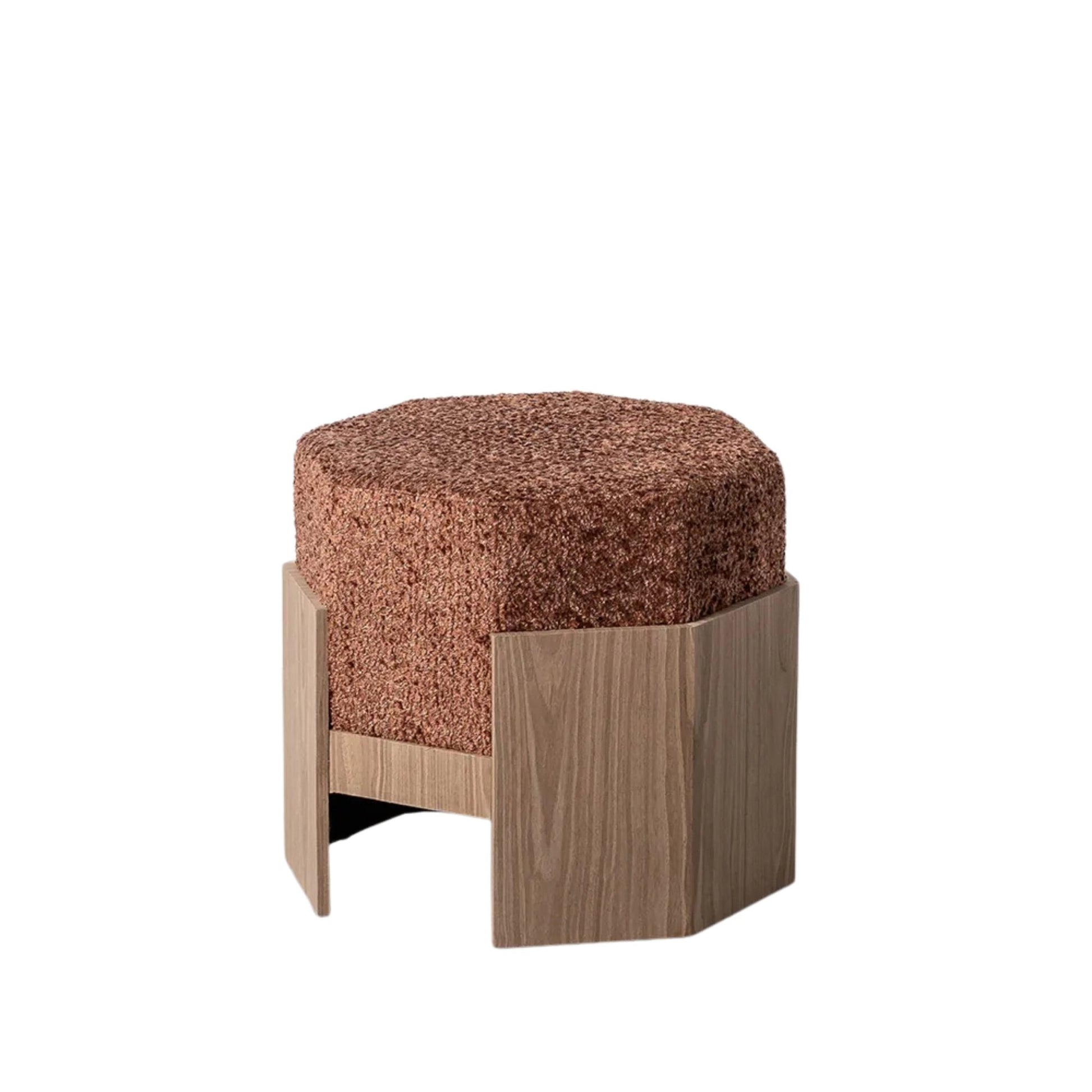 Tile Footstool in Wooden Base - LUXONAS HOME