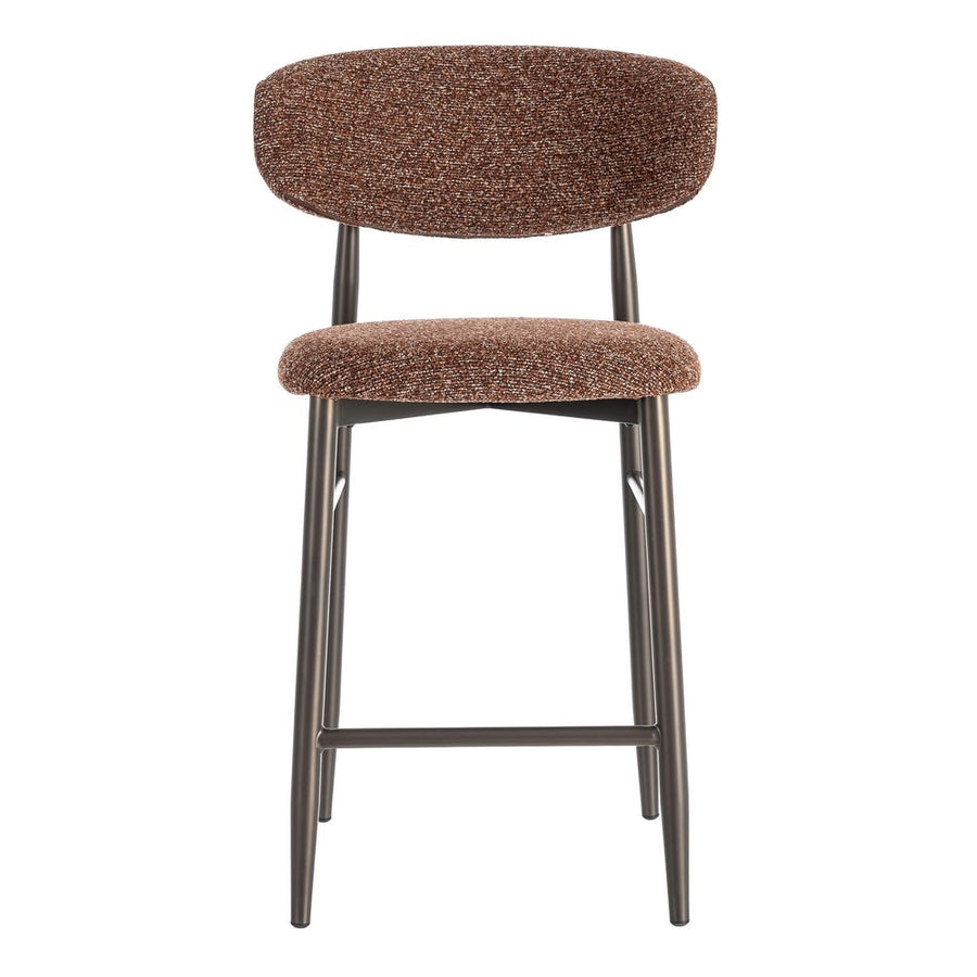 Tile Pattern Fabric and Metal Island Stool
