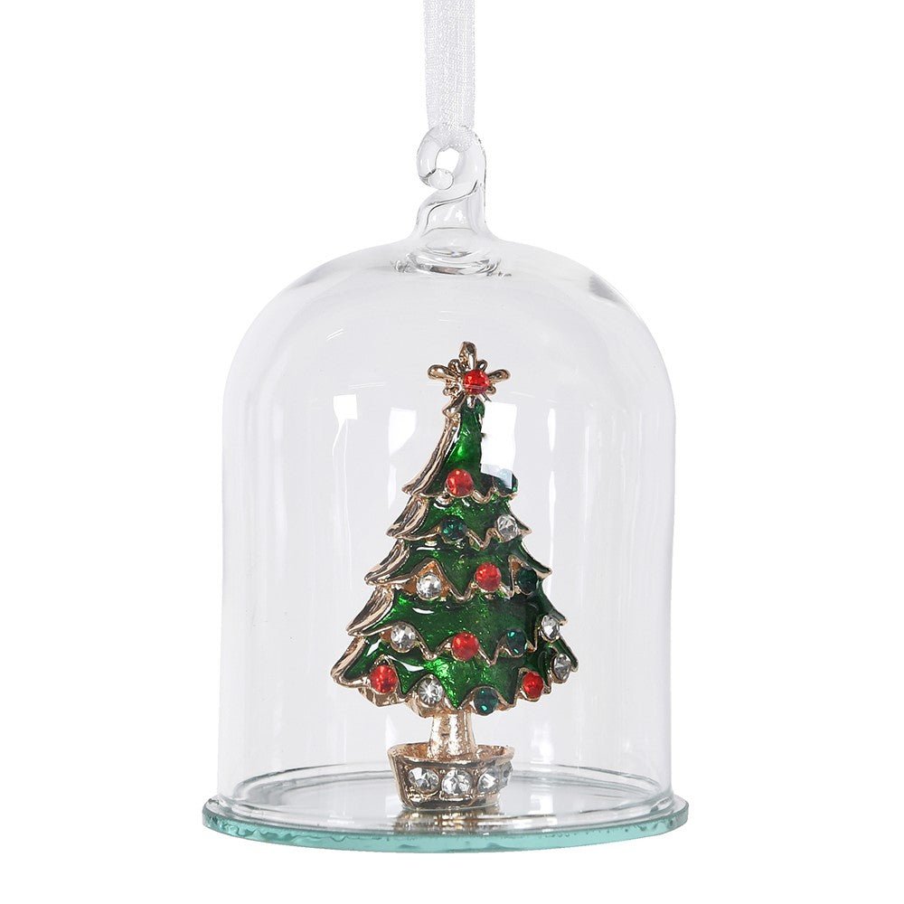 Tinsel Tree Glass Bauble