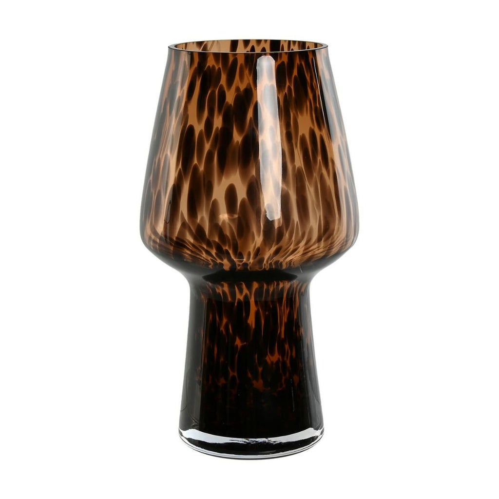 Tortoise Hand Blown Tall Glass Vase - Artisan Crafted Elegance