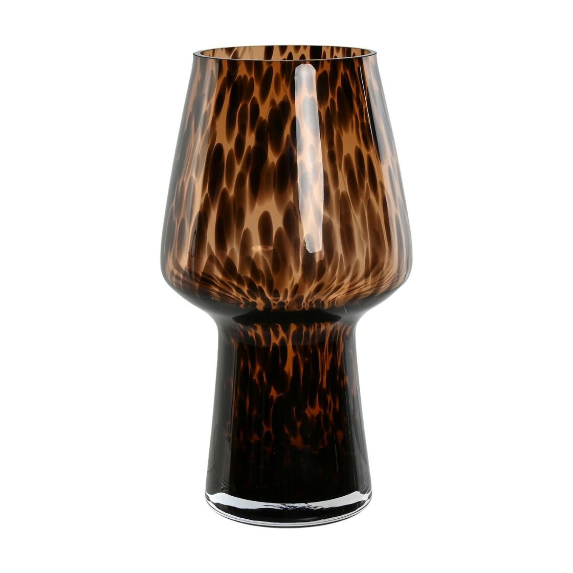 Tortoise Hand Blown Tall Glass Vase - Artisan Crafted Elegance