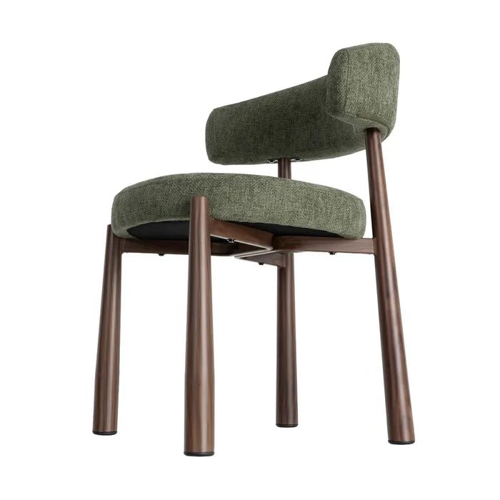 Tova Green Dining Chair — Fabric Upholstery with Metal Frame
