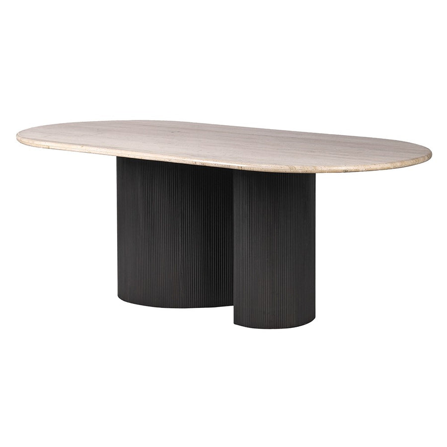 Travertine Curve Top Dining Table
