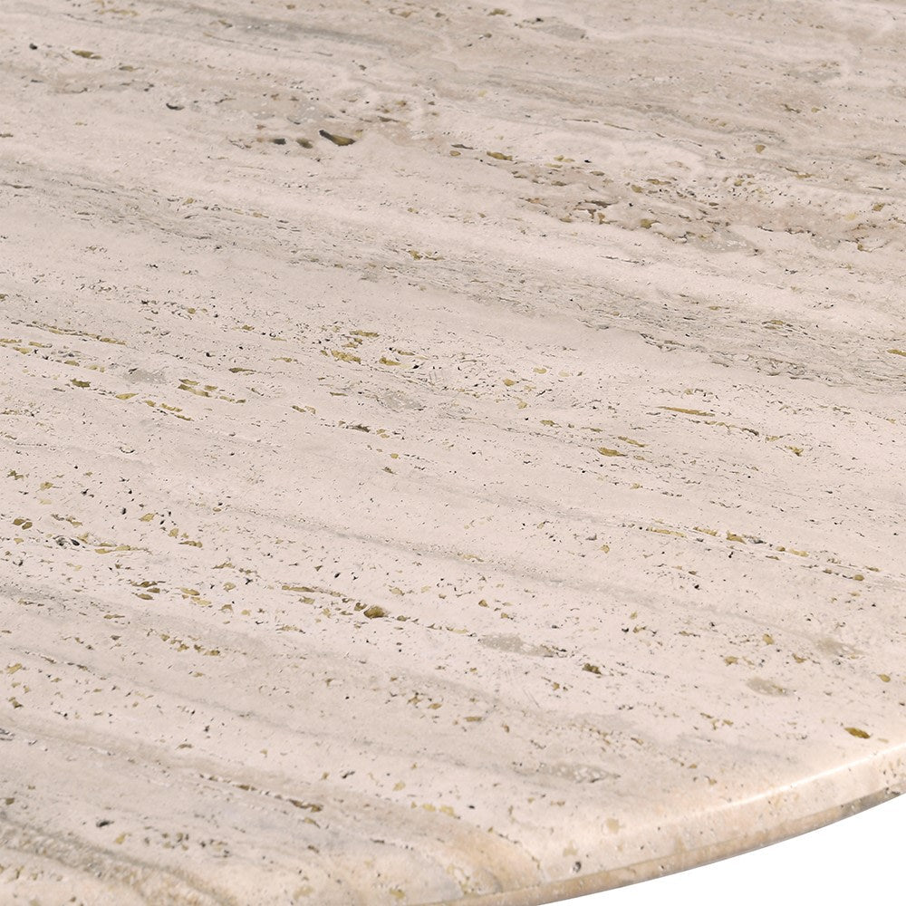Travertine Curve Top Dining Table - LUXONAS