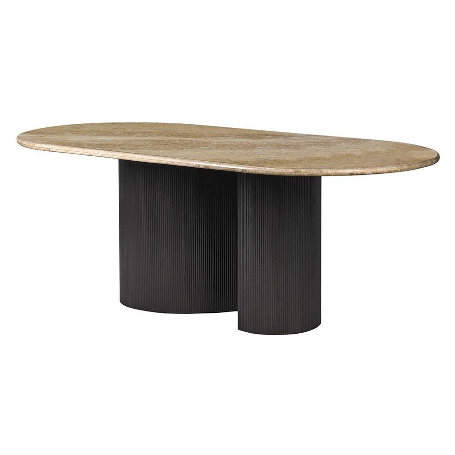 Travertine Curve Top Dining Table