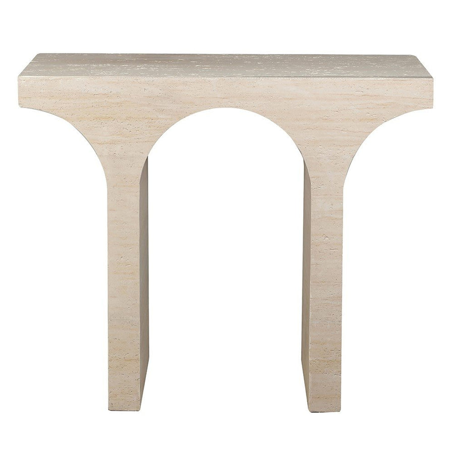 Travertine Effect Arch Console Table