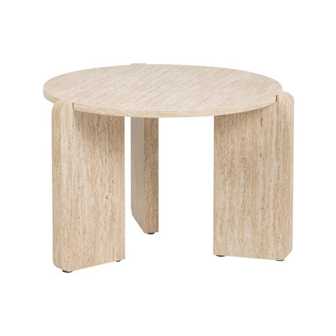 Travertine Effect Round Coffee Table