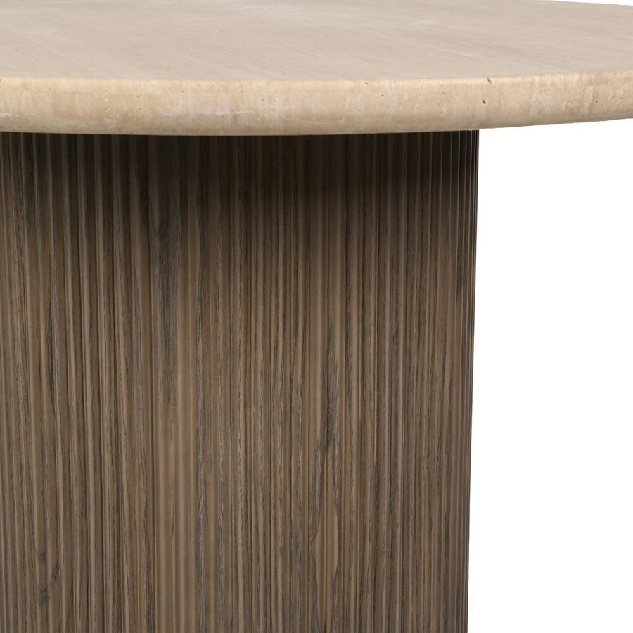 Travertine Round Dining Table