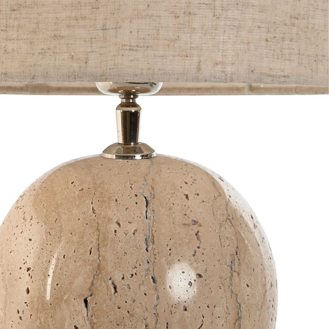 Travertine Sphere Shape Table Lamp - LUXONAS
