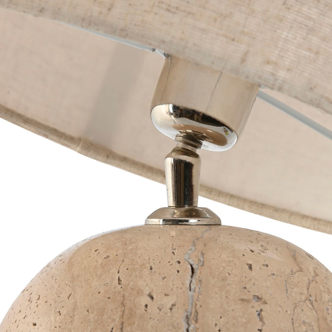 Travertine Sphere Shape Table Lamp - LUXONAS