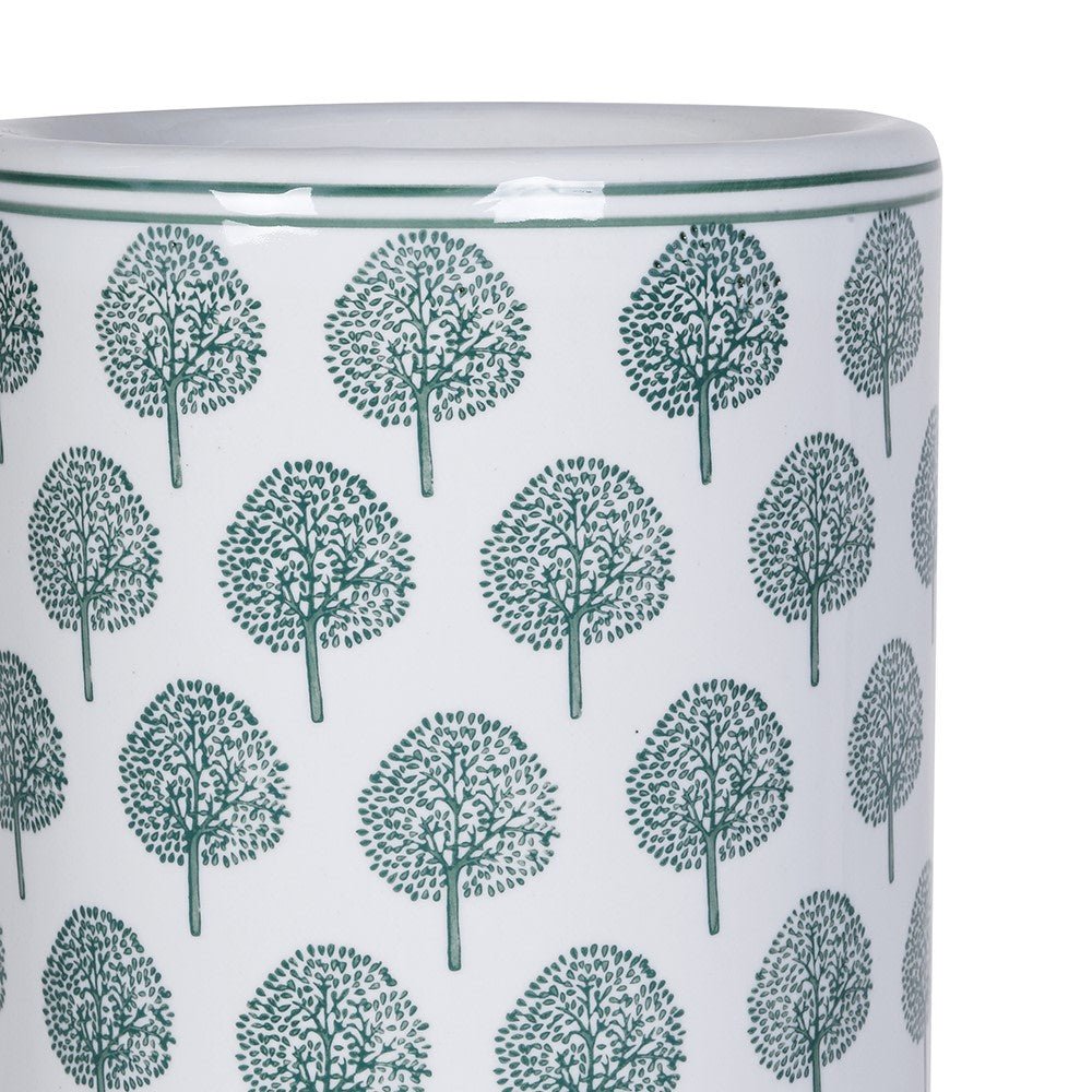 Tree Print Umbrella Stand – Elegant Ceramic Design - LUXONAS