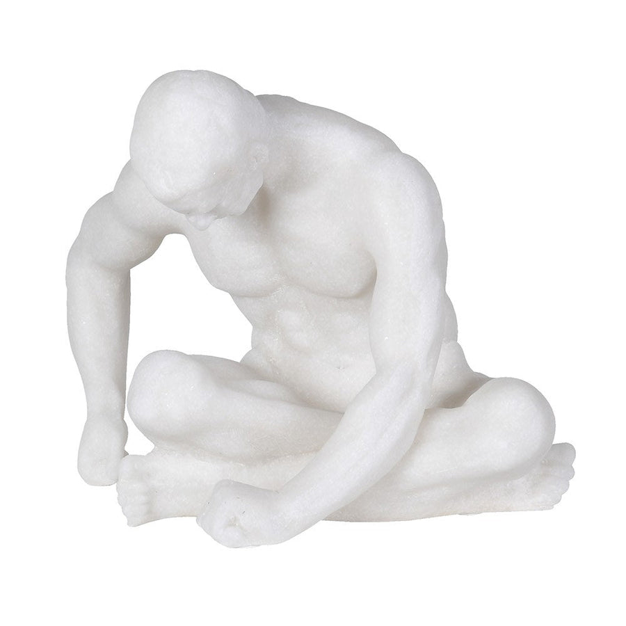 Troubled Sitting Man Sculpture