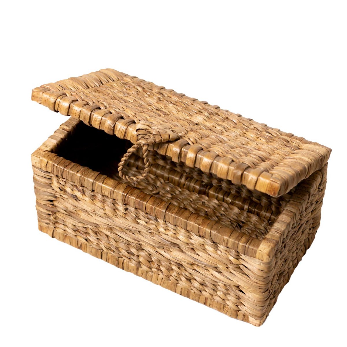 Trunk Basket | Laundry Basket with Lid KELANA made from Water Hyacinth (2 sizes) - LUXONAS HOME