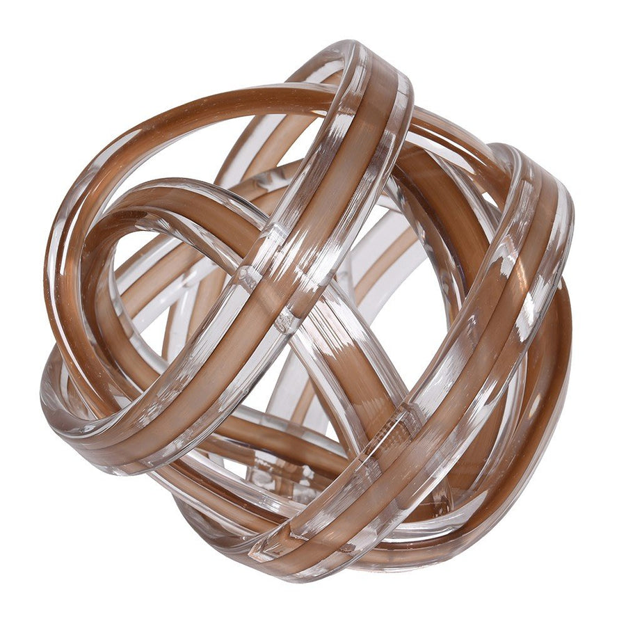 Twisted Brown Glass Knot - Unique Handmade Decor