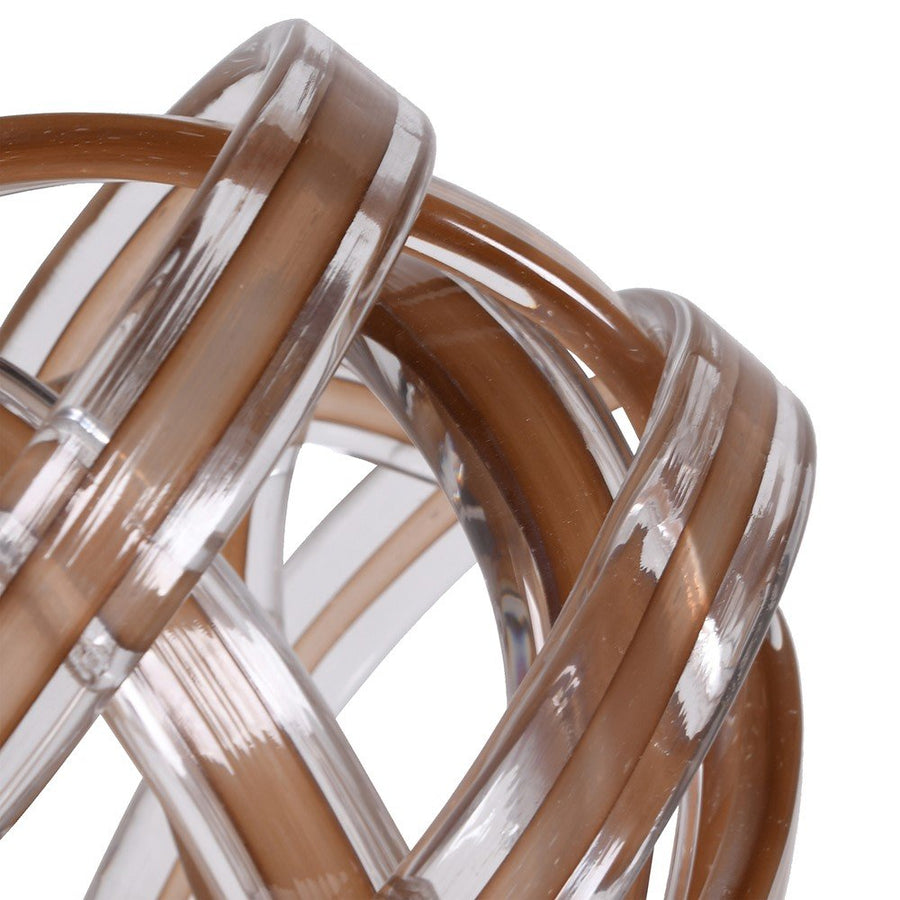 Twisted Brown Glass Knot - Unique Handmade Decor