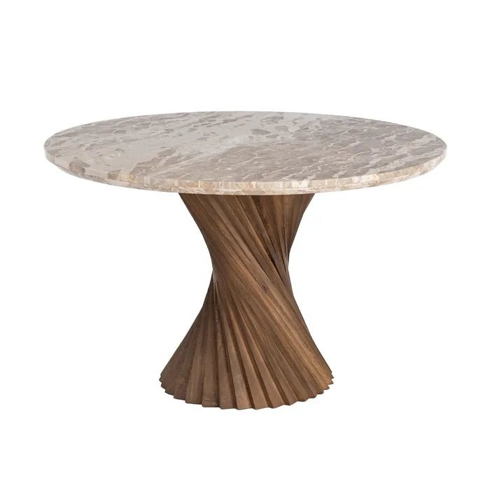 Twisted Leg & Marble Top Dining Table